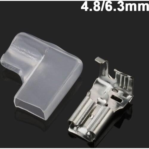 100Sets chicken claw type 4.8 / 6.3 Plug-in Flag Welding Terminals L Shape 4.8mm Copper Male Crimp Terminals