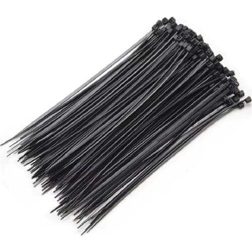 100pcs 3x150 3x80 3x100 Self-Locking Plastic Nylon Wire Cable Zip Ties Black Cable Ties Fasten Loop Cable Various Specifications