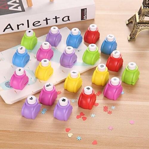 12PCS Kids Toy Stamp Child Mini Printing Paper Hand Shaper Stamp Mold Scrapbook Tags Cards Craft DIY Punch Cutter Tool