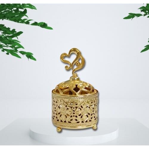 Bakhoor Burner Arabic Style Dry Herb Vaporizer Hollow Metal Insence Burner Holder Mini Metal Candle Holder Yoga Decoration Arab
