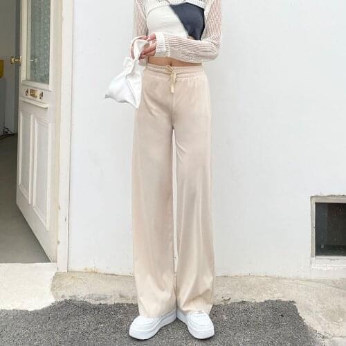 Biggest Size 4XL Women Pants New Summer Thin Women Loose Soft Wide Leg Cool Pants High Waisted Vintage Multicolor Trousers