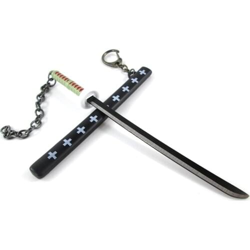 Bsarai One Piece Roronoa Zoro sandaionikitsu shuusui Tashigi Trafalgar Law 16cm/6.3in'' Cosplay sword Model Key Chain Ring