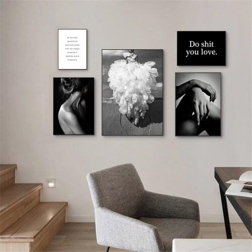 Black And White Canvas Painting Sexy Woman Body Art Print Quotes Posters And Prints Nordic Wall Art Pictures Living Room Decor