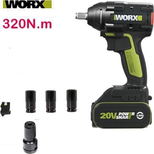 WORX 20V MAX Lith-Ion Brushless WU279 electric Impact wrench Max torque 320N.m for Car Wheel Assemble