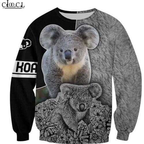 HX Newest Popular Lovely Koala 3D Print Men Women Hoodie Sweatshirts Harajuku Fashion Long Sleeve Tracksuit Tops Drop Shipping