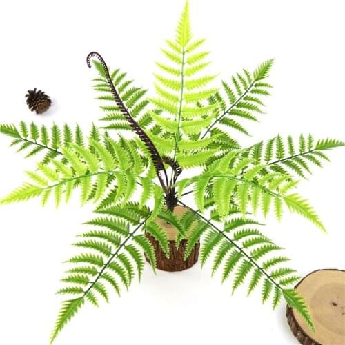 Fake Leaves Plant Artificial Bonsai Fake Plant Leaf Cycas Plastic Green Flower Simulation Grass Home Garden Decorative Flowers