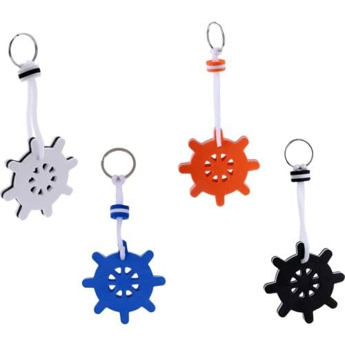 4x Creative Boat Marine Canoe Buoyant Floating Keychains EVA Wheel Shape