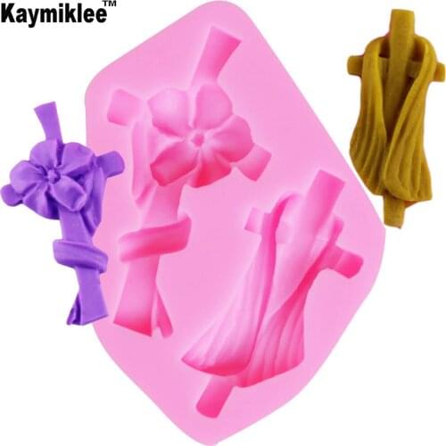 M292 Dressed Cross Shaped Silicone Mold Cake Decoration Fondant Cake 3D Mold