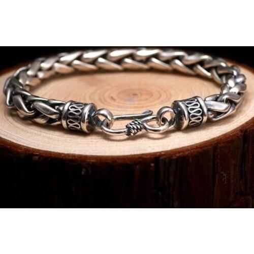 Men High Quality Metal Braided Vintage Biker Chain Bracelets