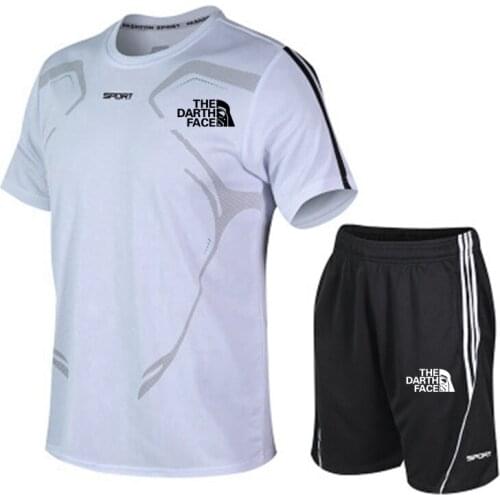 2021 Summer Mens T-shirt + Shorts Suit Fashionable Mens Sports Suit Mens Running Fitness Suit Casual Breathable Mens Suit