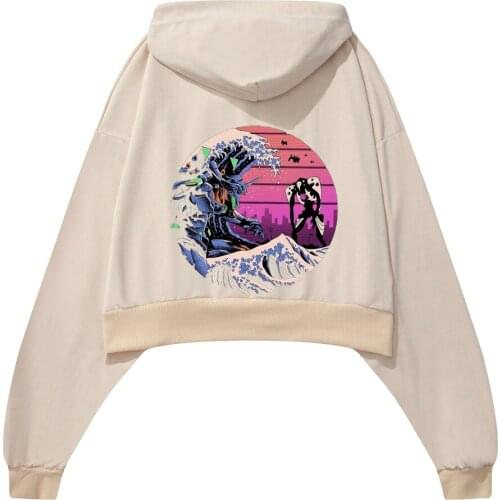 Spring Autumn Anime Sweatshirt Women Zipper Cotton Hoodie with Pocket Harajuku Overszied Print Long Sleeve Hoody Kpop Clothes