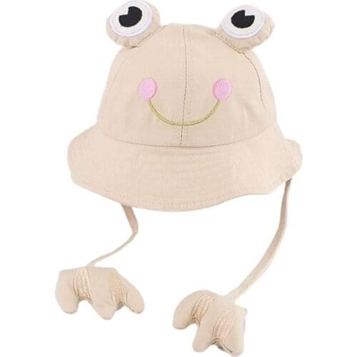 Toddler Kids Cartoon Frog Eye Paw Bucket Hat Sunscreen Wide Brim Fisherman Cap