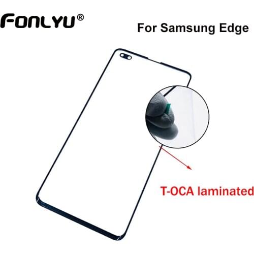 10pcs LCD Front Touch Screen Glass Lens With T-OCA Adhesive For Samsung Galaxy S10 S20 S21 S8 S9 Note 8 9 Outer Glass+OCA Film