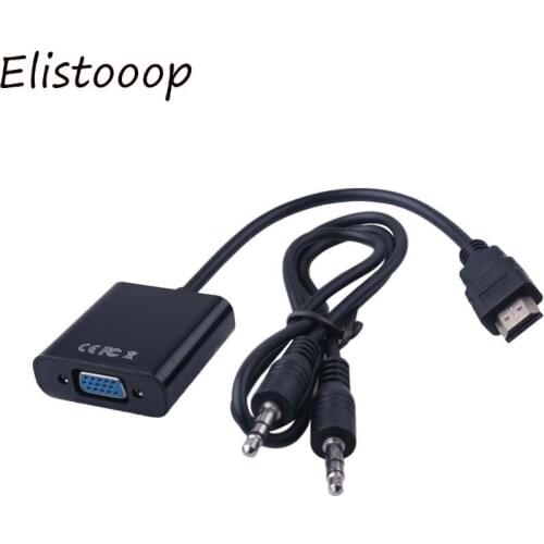 Male HDMI-Compatible to VGA Female Video adaptor HDTV Monitor TV for XBOX 360 PS3 HDMI-Compatible to VGA 3.5mm plug Audio Cable