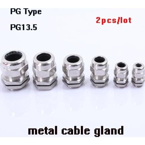 PG13.5 Nickel Brass Metal Cable Glands IP68 Waterproof Connector Wire Glands for 6-12mm cable 2pcs/lot metal connection