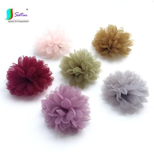 Diameter 4cm Girls Dress,Clothes,Hair Decorative Handmade Accessories Various Colors Cute Stereoscopic Gauze Flower A0002C