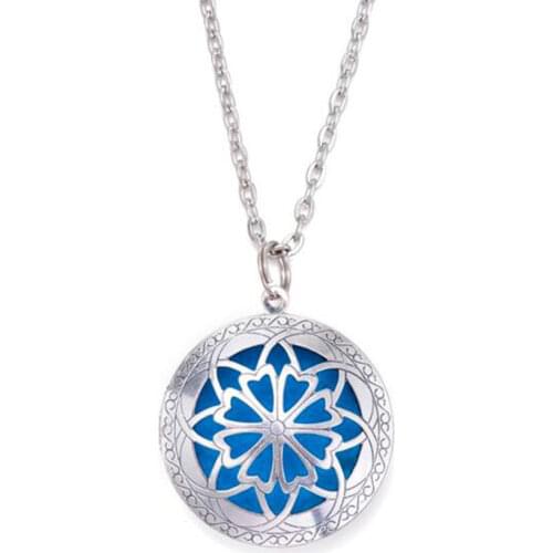 2020 Chain Pads Antique Silver Color Aromatherapy Pendants Essential Oil Perfume Aroma Diffuser Necklace Locket Necklace