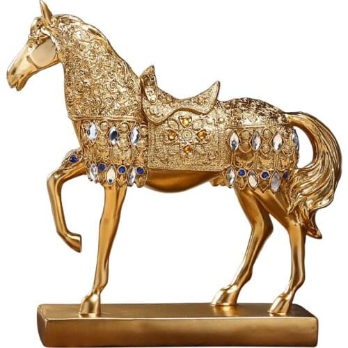 Modern Resin Trotting Horse Figurine Statue Geometric Horse Sculpture Animal Furniture Article Home Office Desktop Decoration