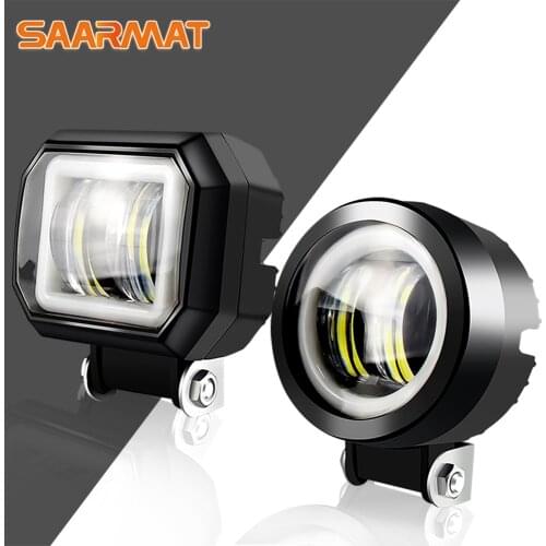 1pcs 20W LED spotlight with angel eyes work light fog light daytime running light 12V24V for truck pickup SUV tractor