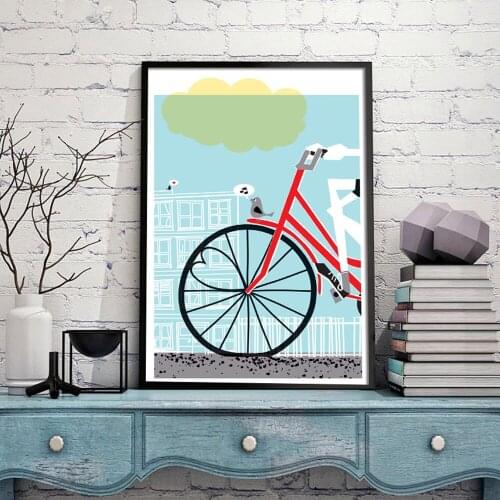 Bicycle Art Screenprint Bike Art Print Silkscreen Poster Bike Lovers Art Pictures Prints And Posters Gift Kids Room Home Decor
