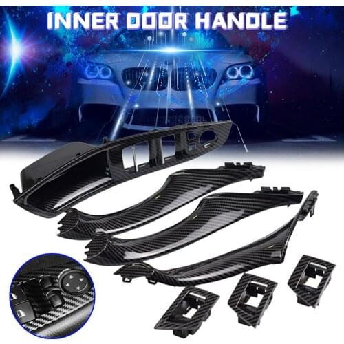 High Quality Carbon fiber For BMW 5 series F10 F11 2010-2016 Car left Right Interior Door Handle Inner Panel Pull Trim Cover