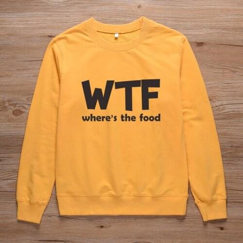 ONSEME WTF Wheres The Food Slogan Sweatshirt Women Harajuku Hoodies Tracksuit Sweatshirts Unisex Outfit Crewneck Pullovers