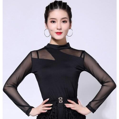 Latin Dance Top WomenS Autumn And Winter New Long Sleeve Dance Clothes Sexy Practice Dress Ballroom Performance Dance Wear