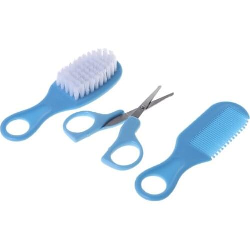1 Set Baby Grooming Brush Comb Scissors Nail Cutter Newborn Nursing Care Kids Children Supplies Portable Soft Bristle