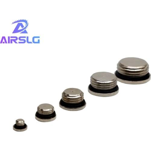 10Pcs/lot PLUG M5 1/8 1/4" 3/8" 1/2" 3/4" copper inner hexagonal plug with sealing ring plug copper plug End Cap For Pneumatic