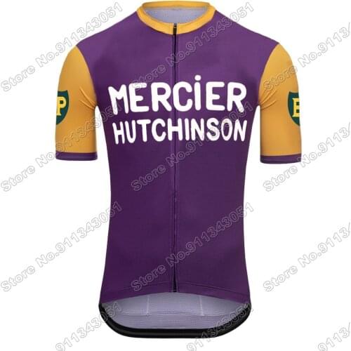 2021 MERCIER Cycling Jersey Short Sleeve Retro Cycling Clothing Men Road Bike Shirts Bicycle Tops MTB Uniform Maillot