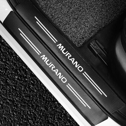 4PCS For Nissan Murano Z50 Z51 Z52 2012 2013 2015 2016 2017 2018 2019 2020 2021 Car Door Sill Scuff Plate Carbon Fiber Stickers