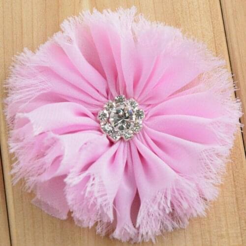 Free Shipping 120pcs/lot vintage chiffon shabby flower with Rhinestone 20 colors DIY hair fascinator Photography prop FH37