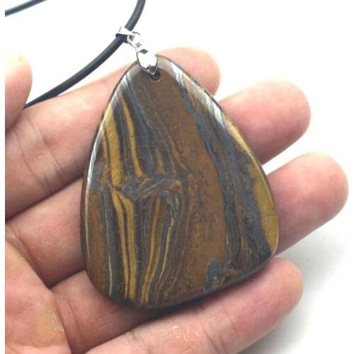 Freeform iron tiger eye stone pendant natural stone pendant DIY jewelry for woman for man wholesale
