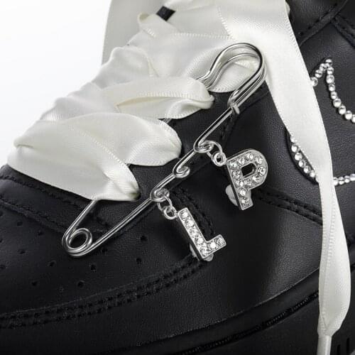 Personalized Custom Metal Crystal English Letter Word Brooch Pin Decorative Shoes Bags Brooches For Women Accessories Best Gifts