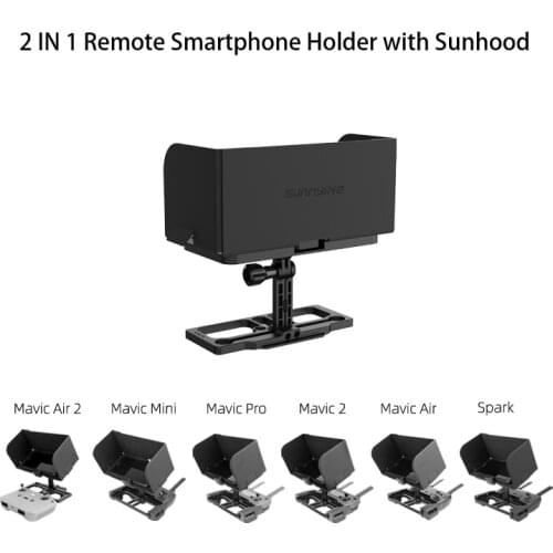 Remote Controller MobilePhone Holder with SunHood Full Screen Smartphone Holder For DJI MAVIC Mini 2/ Mavic Air 2// Pro/ 2/ Air