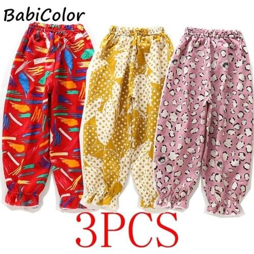 Childrens Anti-mosquito Pants Bloomers Thin Polka Cartoon Baby Pants Girls And Girls Summer Baby 1-5Years