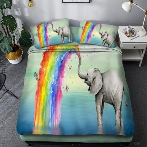 Dream NS Elephant 3D Pattern Polyester Fabric Japanese Bedding Set Quilt Cover Sheets 1/2 Pillowcase Household Items Bedding