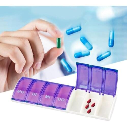 7 Days Pill Case Portable 7 Grids Mini Pill Box Holder Weekly Medicine Storage Organizer Container Case Splitter Health Care