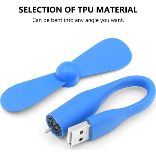 Flexible Colorful 5V Mini USB Fan Usb 2.0 Summer Cooling Gadget Fan Cooler Powered By Tablets, Laptops, Power Banks Comfy Breeze