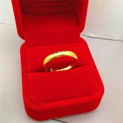 Classic Sand Gold Ring for Men Women Wedding Engagement Jewelry Yellow Gold Color Not Fade Couple Ring Statement Jewelry Gifts