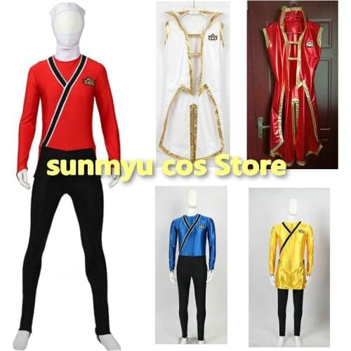 Samurai Sentai Shinkenger Shinken Red Blue Yellow Bodysuits Cosplay Costume,Custom Size Customize Halloween