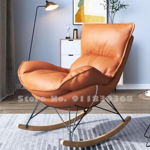 Nordic rocking chair recliner net red lounge chair lazy single nap sofa light luxury living room bedroom sofa chair