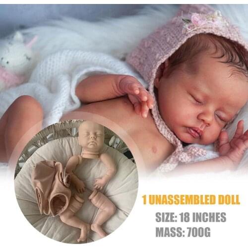 18 Inches With Cloth Body Reborn Doll Vinyl Unpainted Gift Lifelike Unfinished Kit Blank Parts Dolls Christmas Toys Newborn S7S2