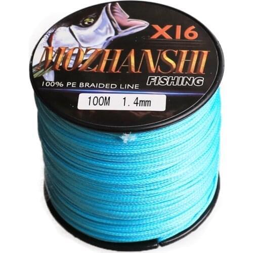 MOZHANSHI 16 Strands 100M Super Strong 0.16MM-2.5MM 100% PE Braide Multifilament Fishing Line Material from Japan