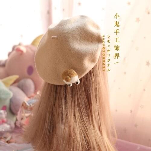 Soft Meng Japanese Corgi ass bud cap beret painter cap pp cat biscuits hat lovely autumn and winter hat female