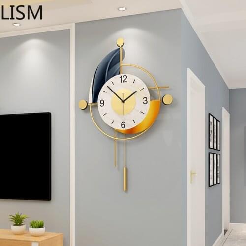 Wall Clock Luxury Smart Wall Clock Bedroom Modern Design Nordic Uartz Silent Wall Clock Pendulum Art Colorful Horloge Mural