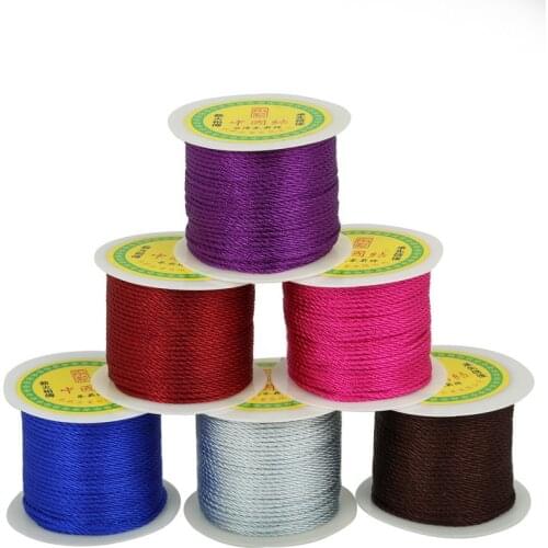 19 Colors 49yard/roll 2mm Diameter Genuine Braided Cord Chinese Knot Beading Thread Macrame Rope DIY Jewelry Findings