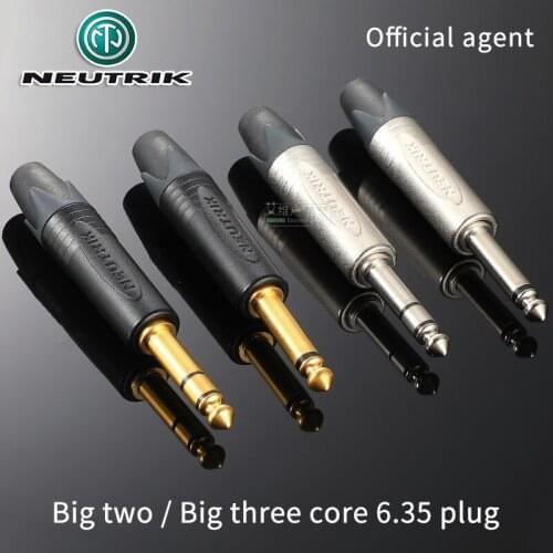 Neutrik 6.35mm Large two/three core Male mono/stereo 6.5 straight plug Gold-plated guitar Audio Connector NP2X/3X TRS TS