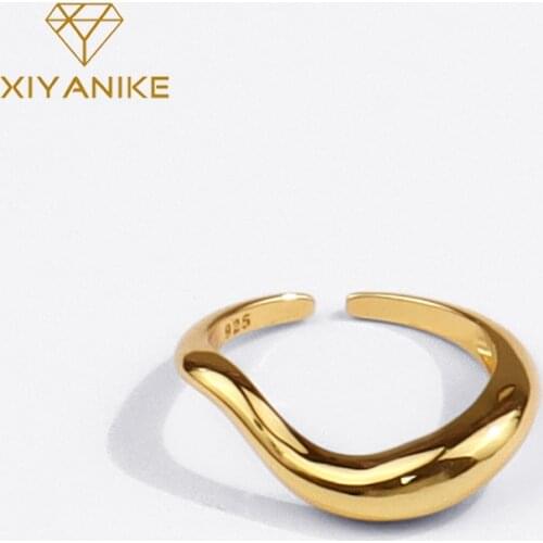 XIYANIKE 925 Sterling Silver 2021 New Twisted Ring Creative Geometry Fashion Smooth Temperament French Jewelry Luxury Handmade