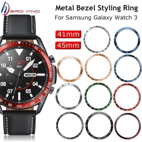 Bezel Ring Styling Frame Case for Samsung Galaxy Watch 3 41mm 45mm Bracelet Stainless Steel Cover Anti-scratch Protection Ring
